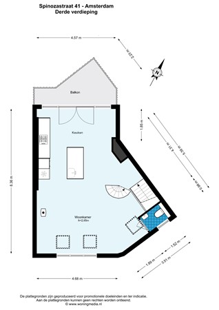 Floor plan - Spinozastraat 41A, 1018 HH Amsterdam 